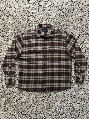 Abercrombie & Fitch 90’s Oversized Shirt Brown Plaid Flannel Men’s Medium